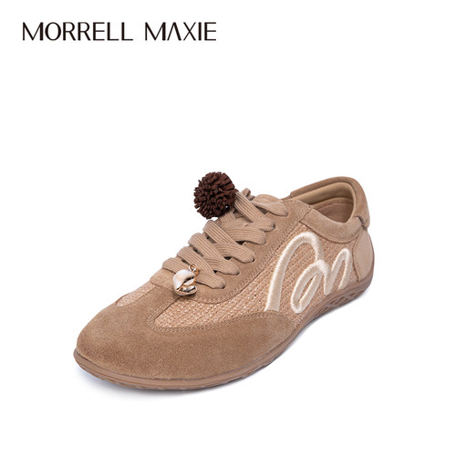 Morrell Maxie舒适圆头棕色材料拼接休闲德训鞋｜MW261059BR