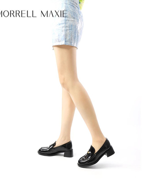 Morrell Maxie黑色乐福鞋女秋季小个子休闲厚底皮鞋｜MW243006BK