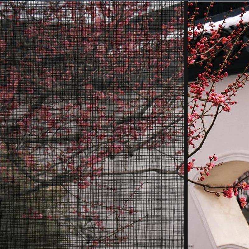 黑色纱布纹玻璃贴膜透光玻璃装饰膜办公室移门窗户隔断贴膜