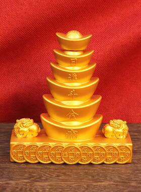 招财进宝元宝转转摆件沙金色玄关收银台桌面摆件招财开运开业礼品