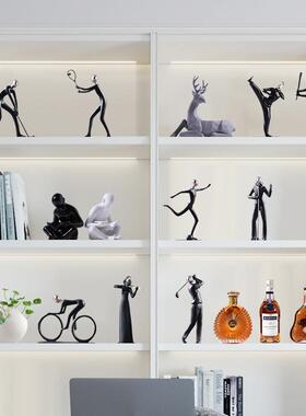 北欧简约人物创意摆件客厅电视柜书房家居软装饰品树脂工艺品摆件