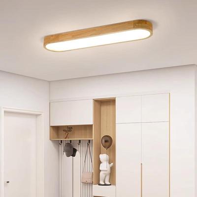 实木长条形吸顶灯led客厅灯主卧室餐厅书房厨房灯具日式北欧风格