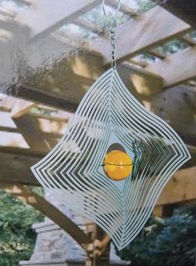 不锈钢镜面拉丝铁皮吊饰风转居家花园装饰品铁艺旋转风铃喷漆挂饰