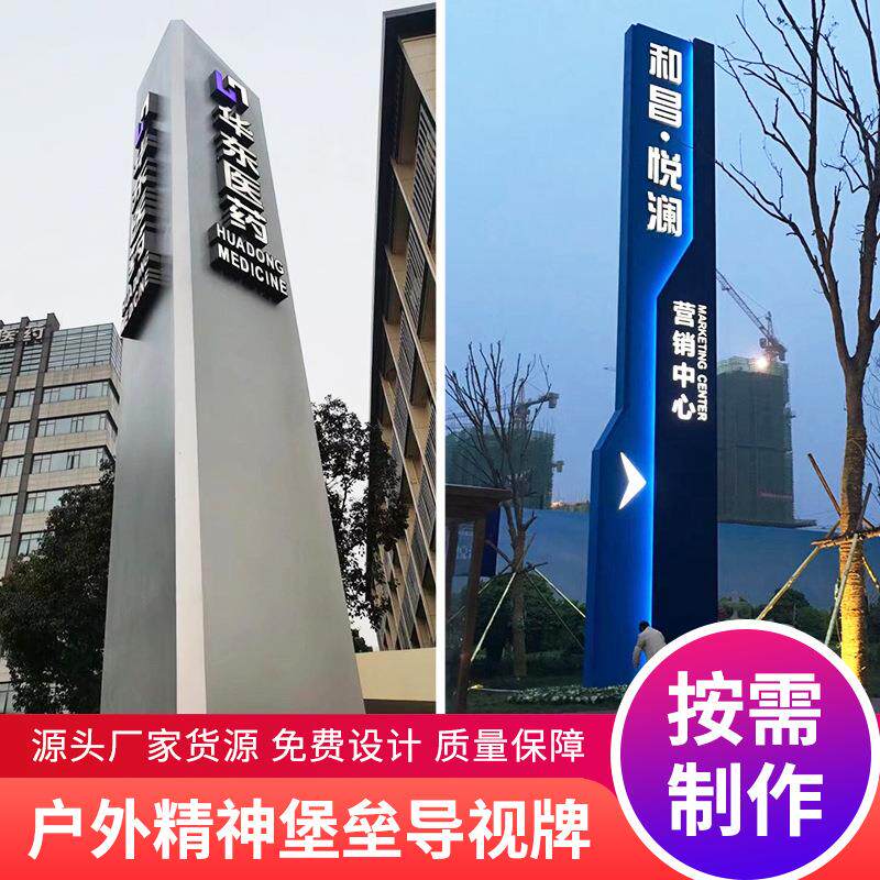 户外立式精神堡垒导视牌酒店标识停车场指示牌商场精神堡垒导视牌