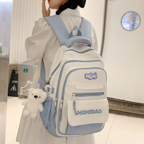 高颜值撞色书包女初中生大