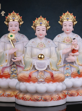 合成玉石粉中式佛堂装饰摆件