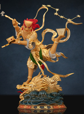 铜中式佛堂魁星踢斗像文装饰摆件