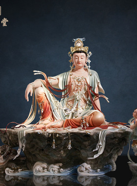 合成玉石中式佛堂装饰摆件