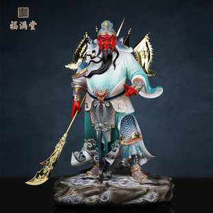 关公神像供奉像提刀武财神关二爷神像生意人摆件绿袍关帝圣君佛像