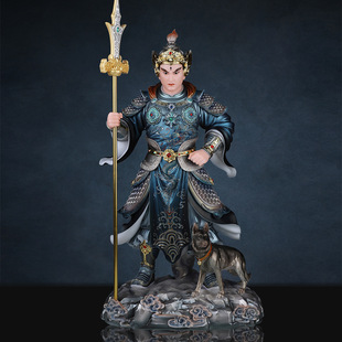 华光大帝二郎真君神像居家摆件仿汉白玉清源妙道二郎神站像佛像批