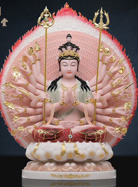 合成玉石粉中式佛堂装饰摆件