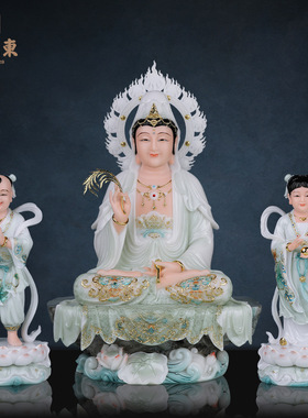 合成石粉中式佛堂装饰摆件