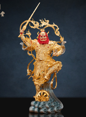 铜中式佛堂铜王灵官神像装饰摆件