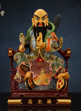 铜鎏金法主公神像都天荡魔监雷御史张圣法主真君法主圣君都天圣君