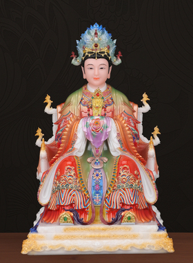碧霞元君泰山奶奶神像汉白玉泰山娘娘佛像泰山圣母老母坐像摆件