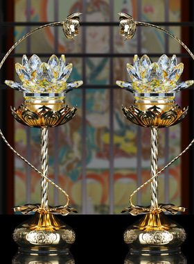 玻璃中式佛堂供佛灯七彩装饰摆件