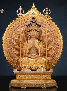 铜中式佛堂千手观音佛像装饰摆件