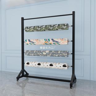 纺织布料布卷展示架面料架子家纺桌布塑料薄膜布展架展会挂布货架