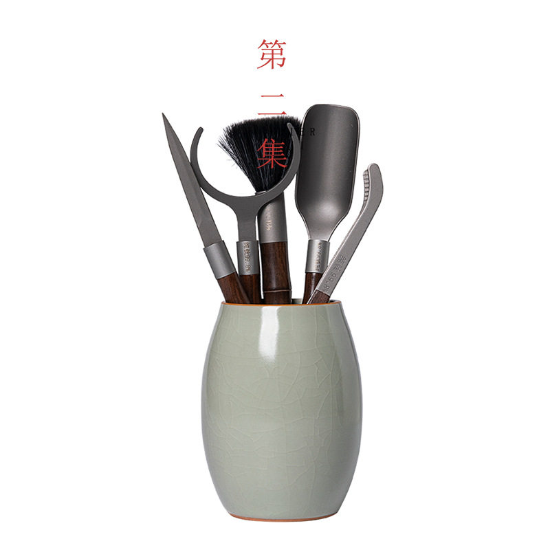 第二集仿宋汝窑茶道六君子套装茶道配件功夫茶具配件六件套礼盒装