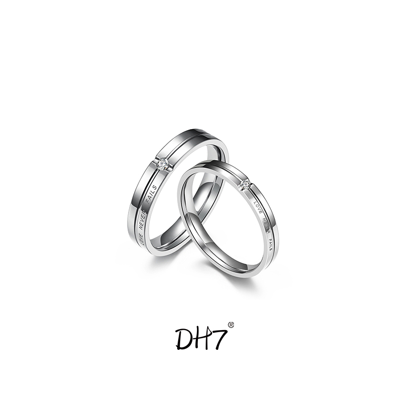 DH7钛钢小众简约情侣戒指素圈