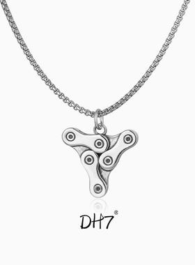 DH7三角齿轮链条吊坠情侣毛衣链