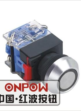 NPOW中国红波按钮LAS0-K按钮开关 环形带灯钮（透明环） 22mm