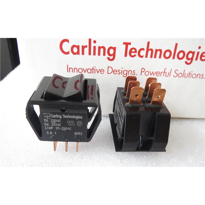进口美国CARLING 1518R大船型电源开关6脚3档翘板摇臂开关10A250V