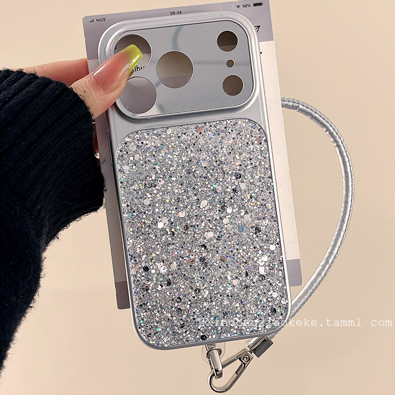 银色亮片镜面适用苹果手机壳