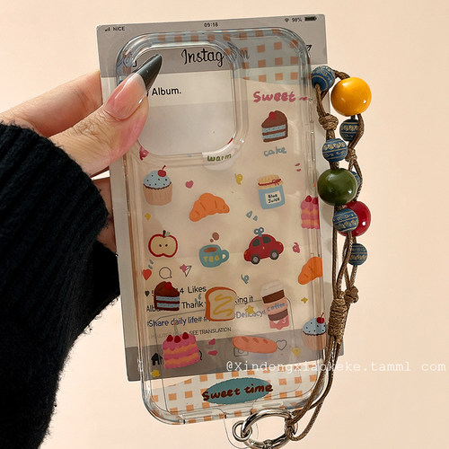 简约满屏卡通微透面包手机壳
