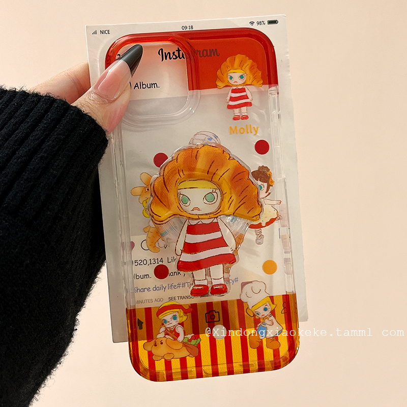可爱卡通牛角包泡泡玛特适用苹果iPhone16ProMax手机壳15新款14带支架13小众14promax防摔16pro硅胶15pro全包