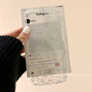 韩系简约透明闪粉适用苹果iPhone16ProMax手机壳15新款14高级感13小众14promax女15pro硅胶16pro轻奢12全包11