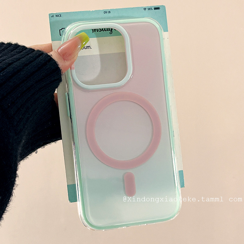 渐变纯色磁吸适用苹果手机壳