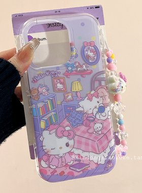 可爱卡通玛丽猫HelloKitty适用苹果iPhone17ProMax手机壳16pro新款14带链条13小众14proma硅胶15pro创意全包