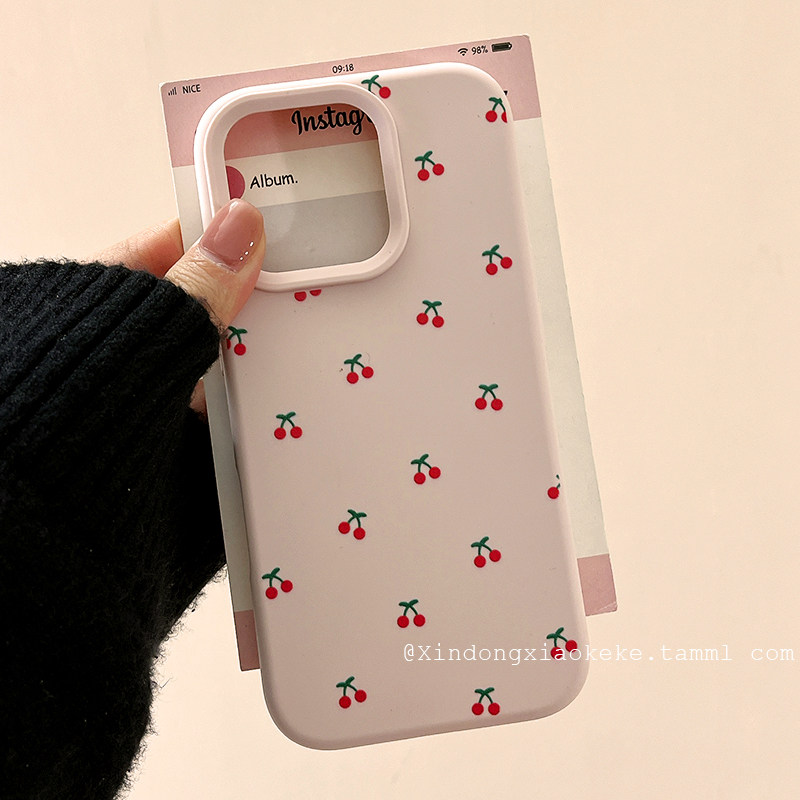 日韩粉色少女心樱桃适用苹果iPhone16ProMax手机壳15新款14简约13小众14promax女15pro硅胶16pro高级感12全包,3C数码配件,手机保护套/壳,淘宝优惠券,粉丝福利购,淘宝优惠卷