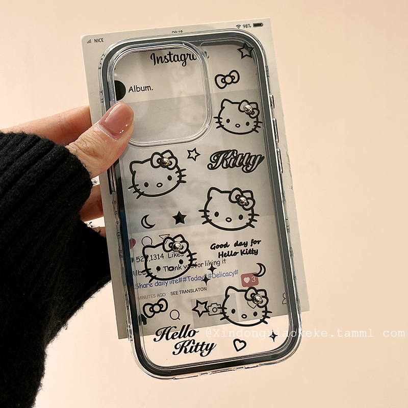 可爱卡通HelloKitty适用苹果iPhone16ProMax手机壳15新款14高级感13小众14promax女款15pro硅胶16pro创意全包