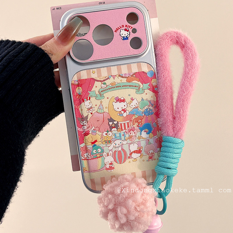 可爱卡通HelloKitty三丽鸥适用苹果iPhone17ProMax手机壳16pro新款15带挂绳17小众14promax硅胶17pro甜美全包