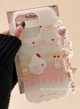 可爱卡通HelloKitty米菲兔适用苹果iPhone16ProMax手机壳15新款14带链条13小众14promax女15pro硅胶16Pro全包
