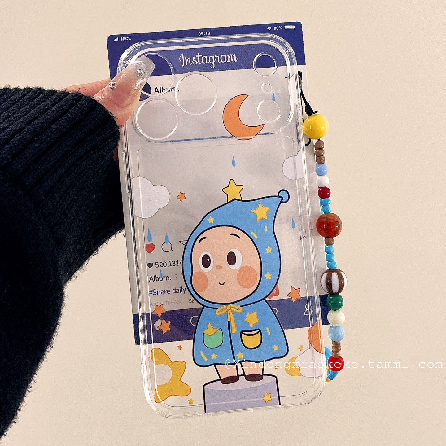 可爱卡通雨衣星星人适用苹果iPhone17ProMax手机壳16Pro新款XS小众14Pro情侣15promax硅胶17Pro全包11带链条