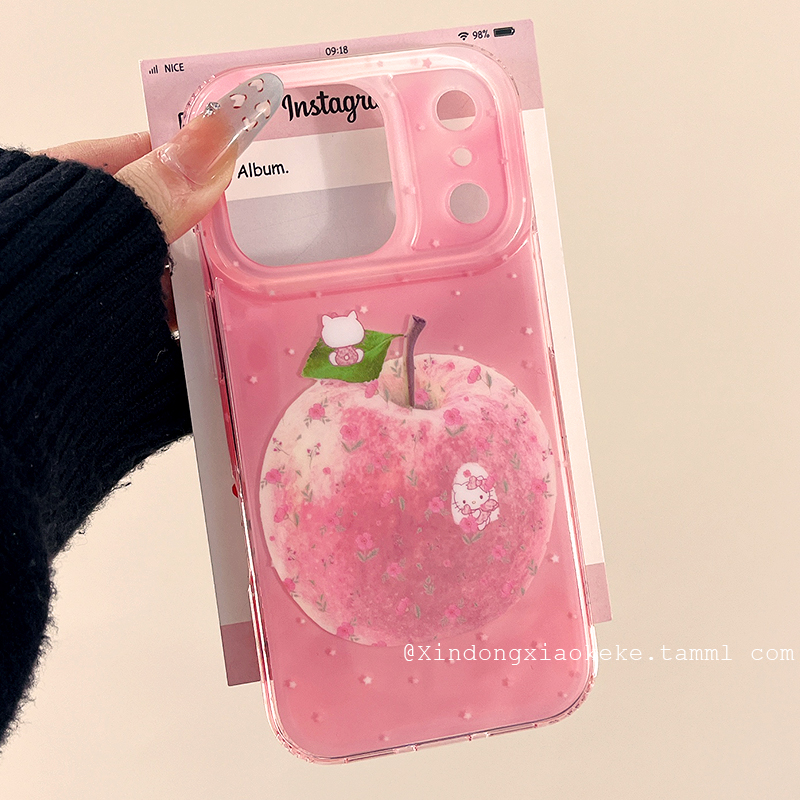 ins少女碎花粉苹果kitty猫适用苹果iPhone17ProMax手机壳16pro新款14甜美13小众14promax硅胶15pro创意17全包