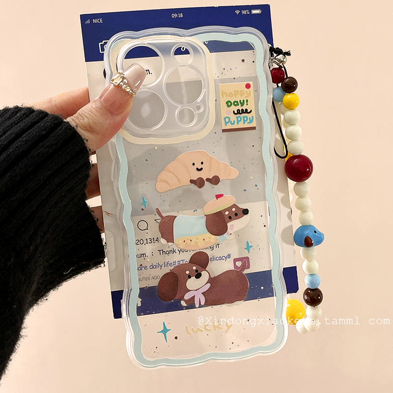 可爱卡通腊肠狗jellycat牛角包适用苹果iPhone16ProMax手机壳15pro新款14带链条13小众14promax硅胶16pro全包