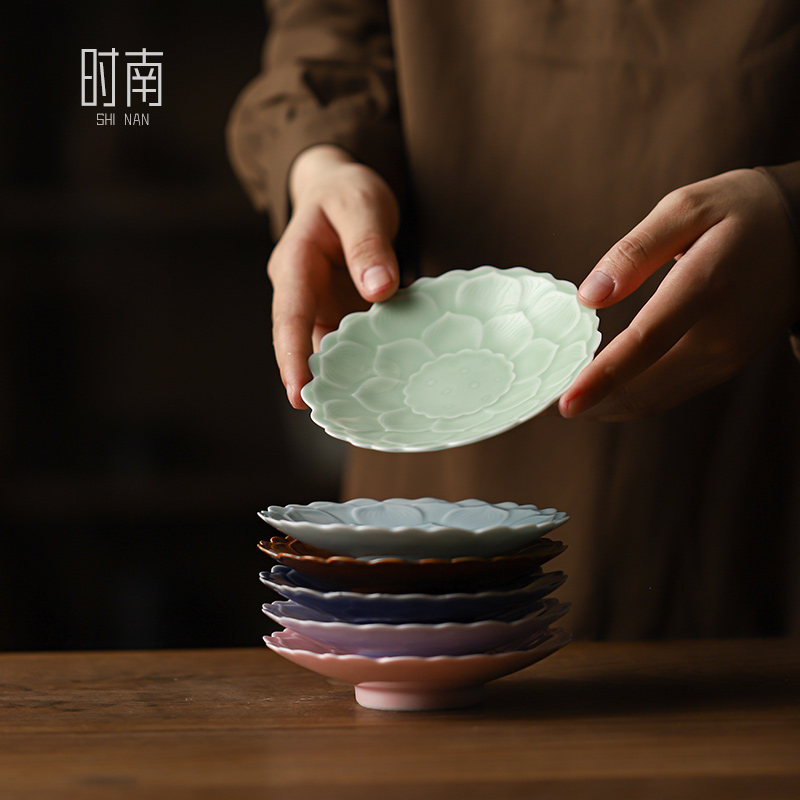 中式禅意莲花佛前供果果盘小精致古风下午茶点心碟水果糕点小托盘