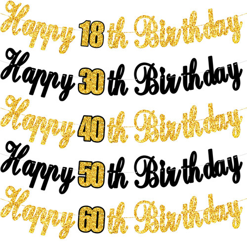 新品Happy 30th 40th 50th Birthday Banner Bunting Birthd.ay P