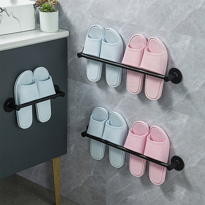 极速太空a铝拖鞋置物架浴室免打孔卫生间收纳神器厕所壁挂挂架沥