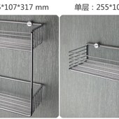 极速浴室三角置物架全铜 单双层卫生间角 方形壁挂网篮不锈钢30S4