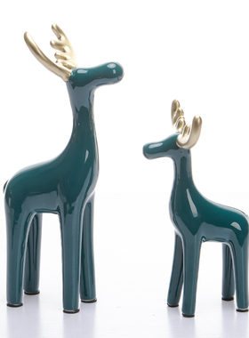 极速北欧轻奢小鹿摆件创意客厅玄关酒柜电视柜简约V现代家居装饰