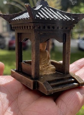 极速佛系凉g亭假山鱼缸摆件盆景造景装饰