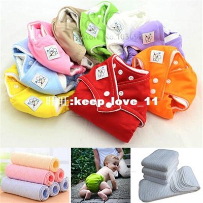 极速10pcs Diapers+10 Inseurts Unisex Adjustable infant Washa