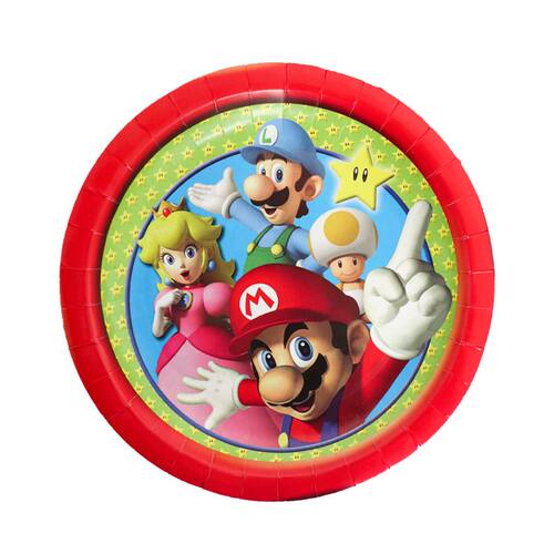 新品Super Marhio Theme Birthday Supplies Tablecloth Paper Pl