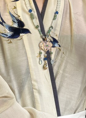 极速玉楼歌古风汉服背云v长流苏明制璎珞项链新中式国风马面