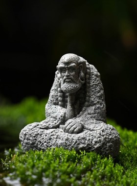 极速微景观仿f真达摩小佛像摆件园艺花卉盆景假山鱼缸造景装饰禅